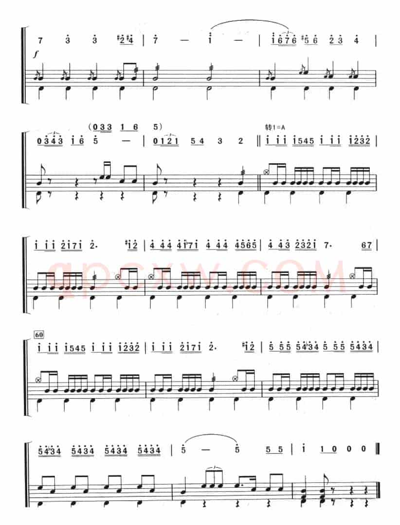 《卡门》序曲（架子鼓、主旋律+鼓谱）