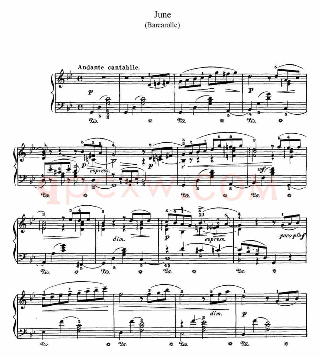 柴可夫斯基 四季 6月 船歌 g小调 Barcarolle G minor