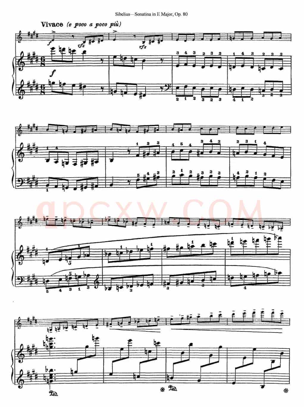 Violin Sonatina in E Major Op.80（小提琴+钢琴伴奏）