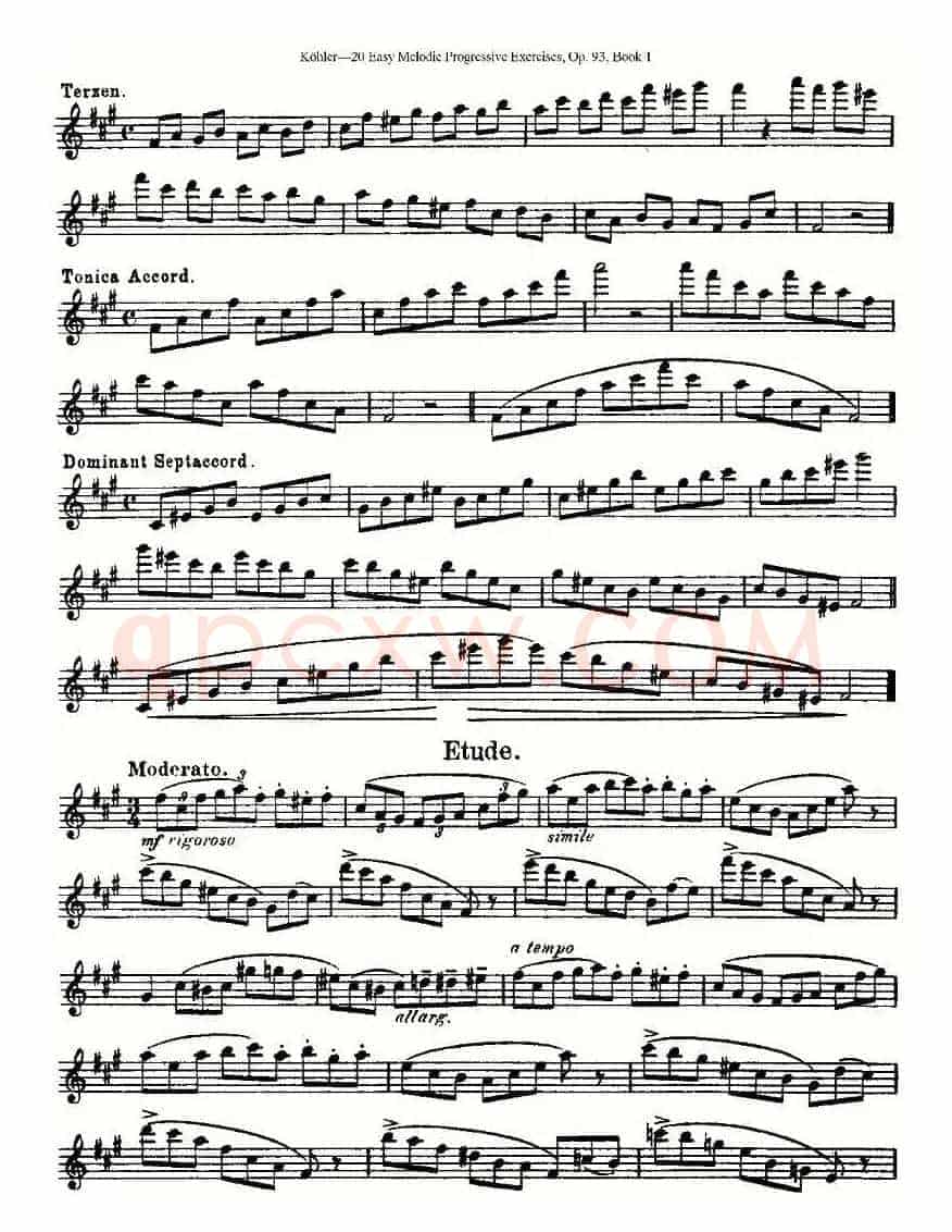 柯勒练习曲作品93号（一）