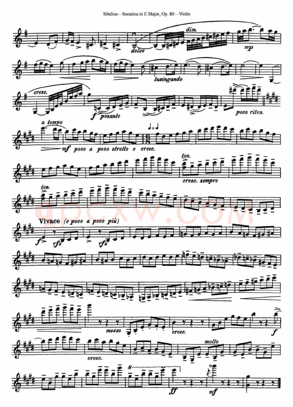 Violin Sonatina in E Major Op.80