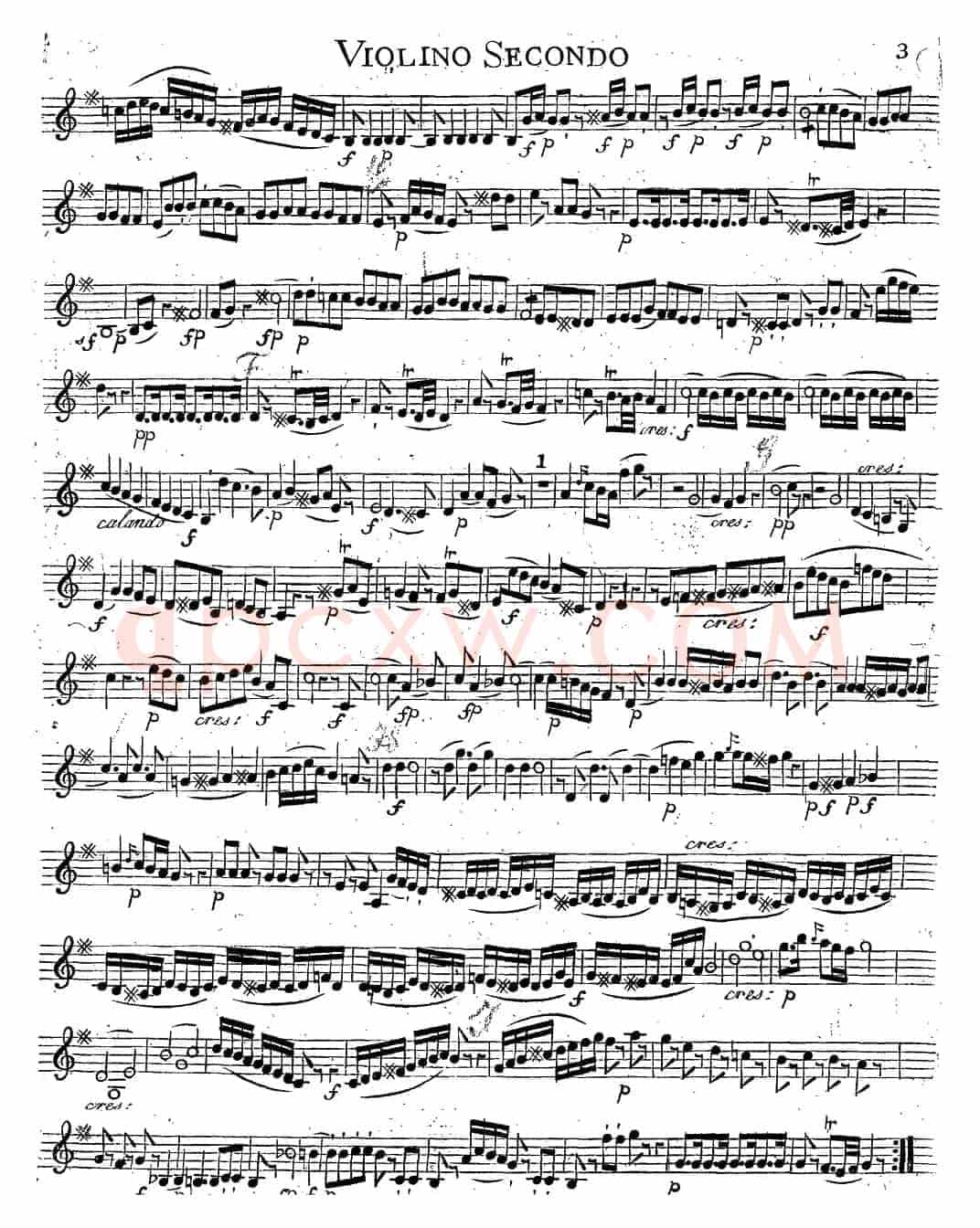 Mozart《Quartet No.14 in G Major,K.387》（Violin 2分谱）