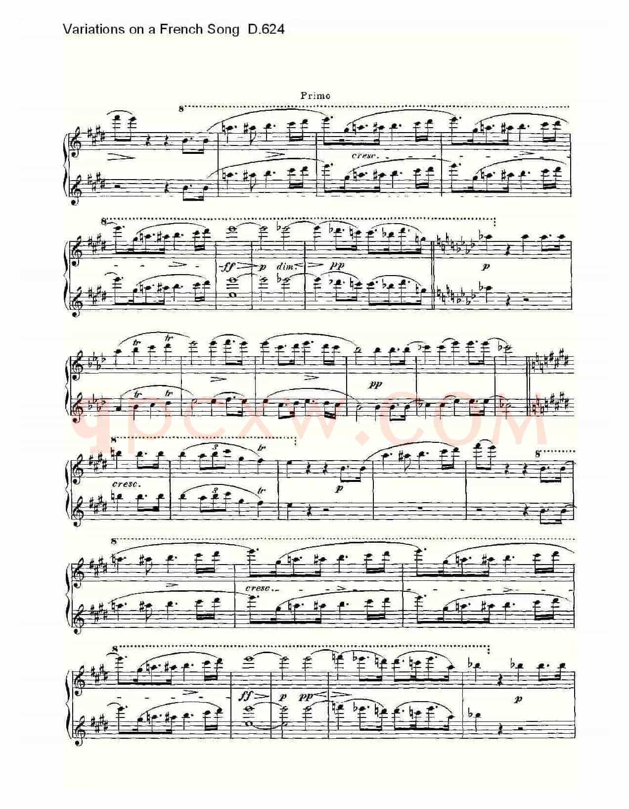 Variations on a French Song D.624(法国歌曲变鸣曲 D.624)