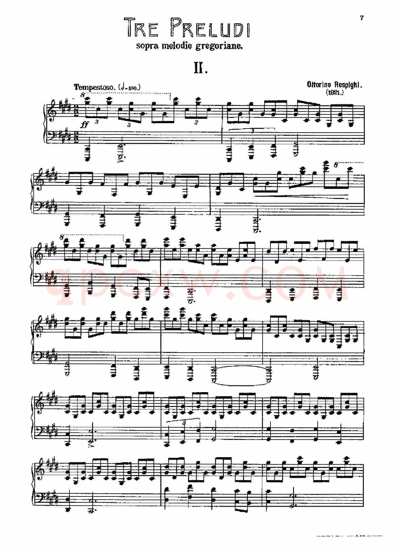 Three Preludes on Gregorian Melodies(三首格里高利圣咏前奏曲 2. 如暴风雨般激烈地)