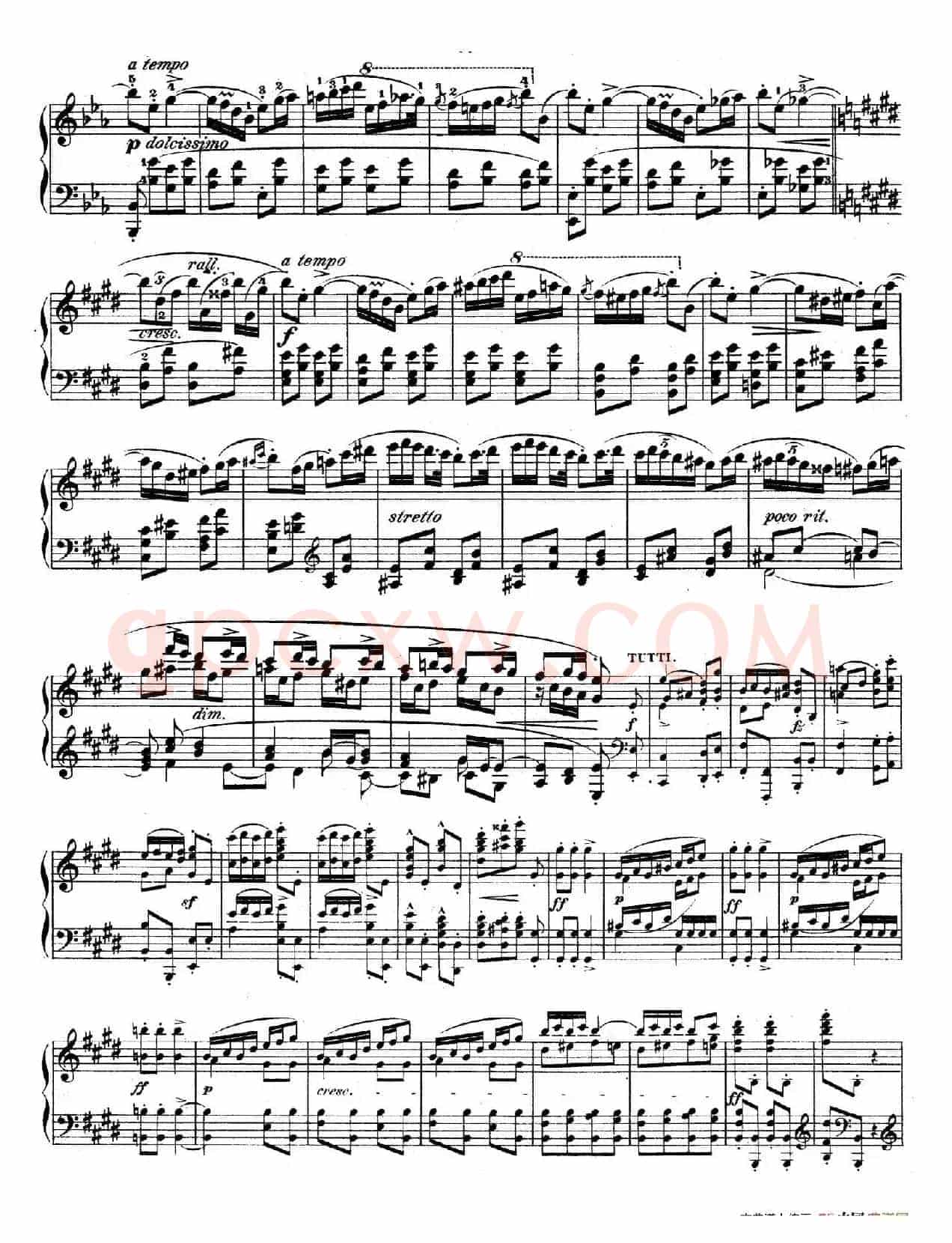 e小调第一钢琴协奏曲 Op.11((钢琴独奏版·第三乐章)