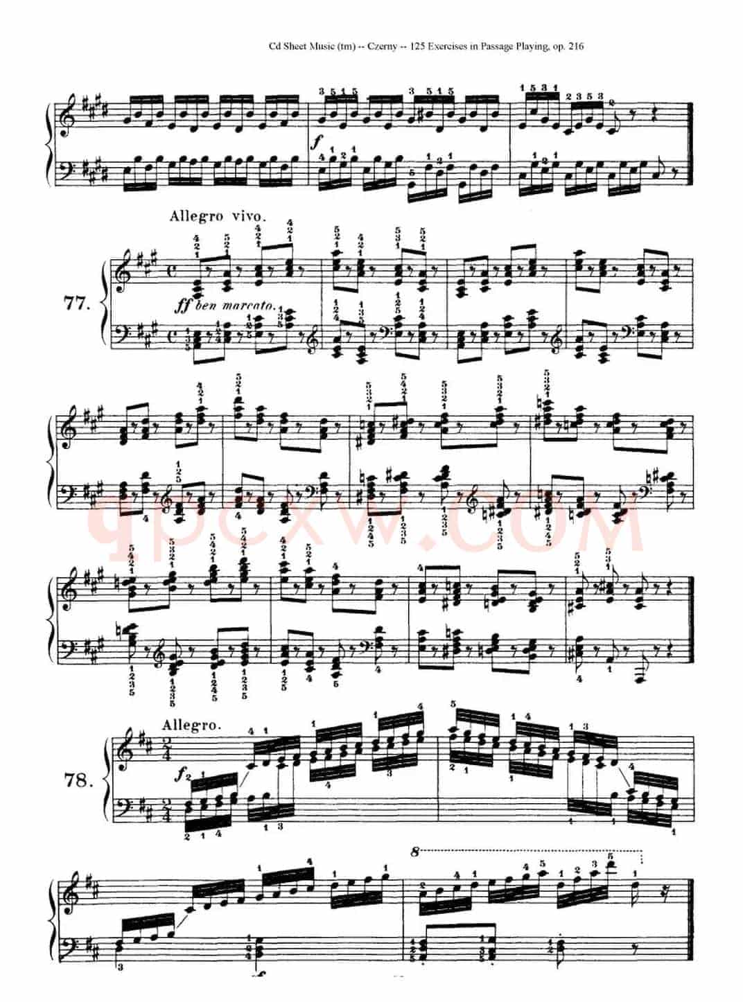125 Exercises in Passage Playing Op.261（车尔尼125首钢琴短乐句练习曲（61——78））