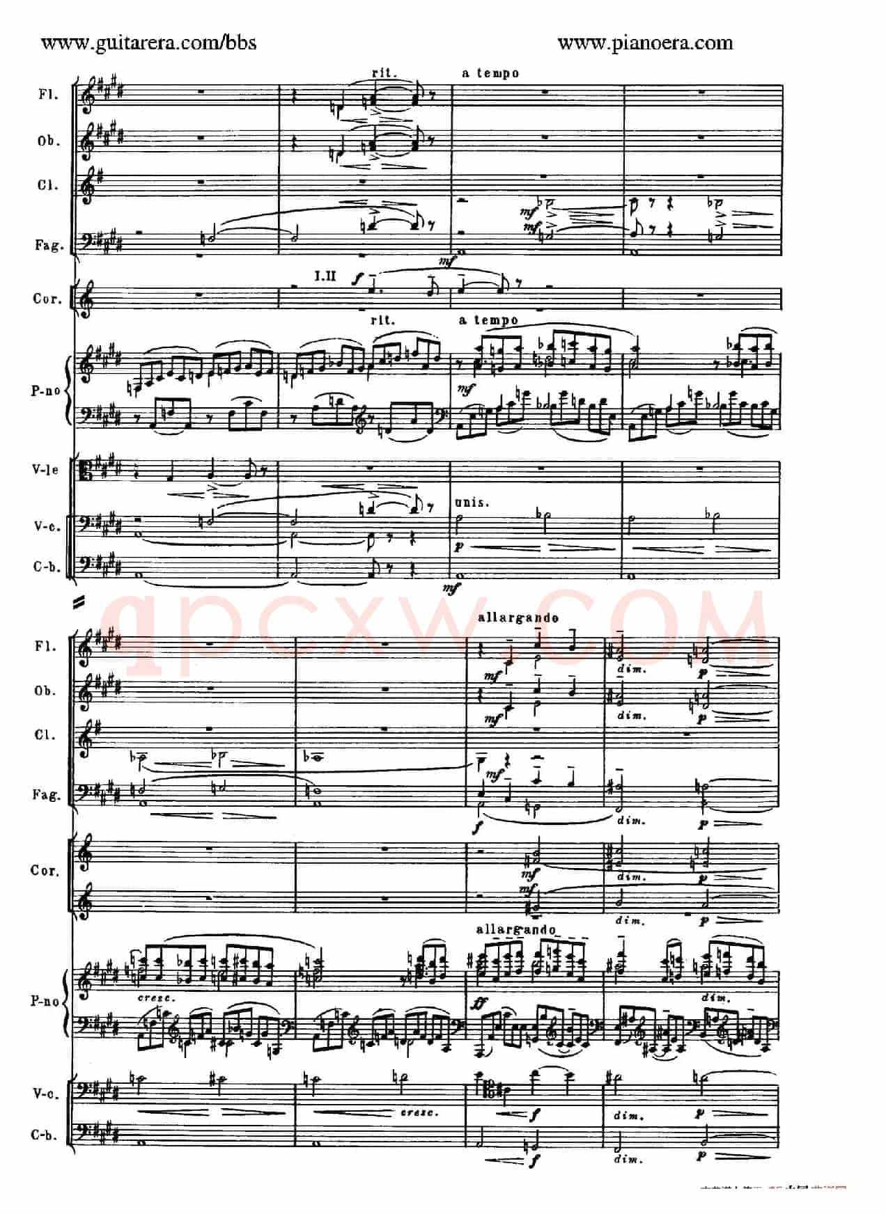 c小调第二钢琴协奏曲 Op.18（第二乐章总谱）
