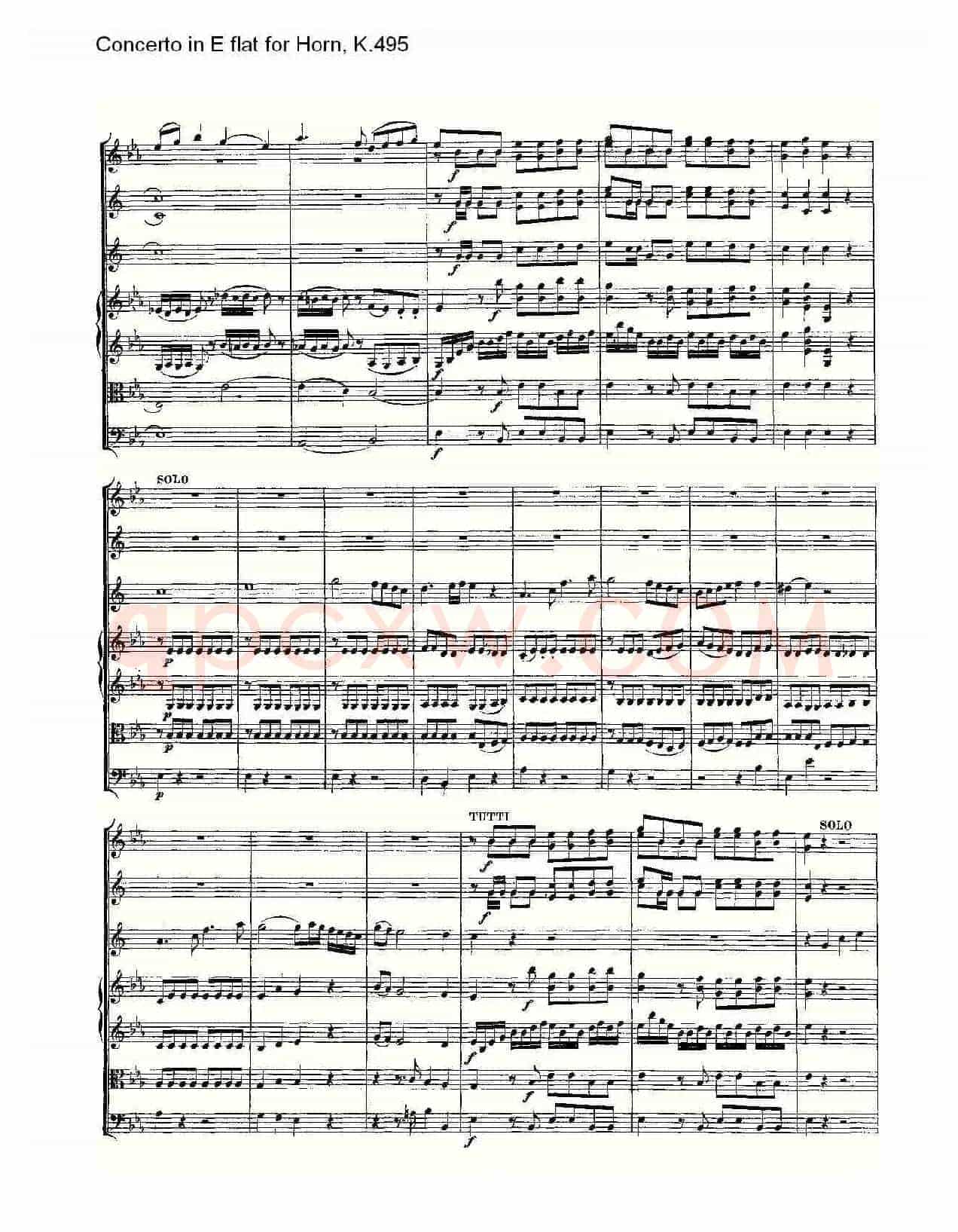 Concerto in E flat for Horn, K.495(Eb调法国号协奏曲, K.4)