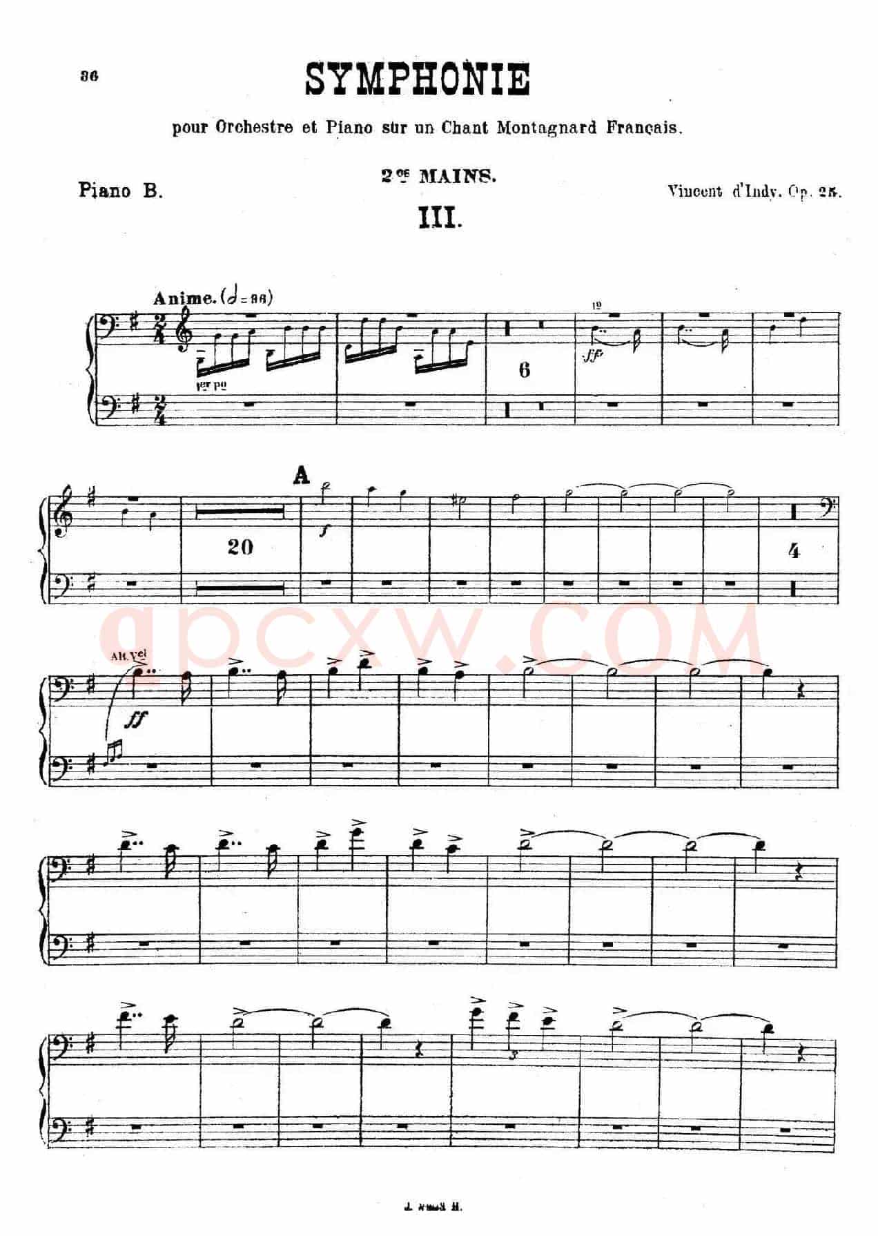 Symphony on a French Mountain Air Op.25(法国山歌交响曲·双钢琴·Ⅲ)