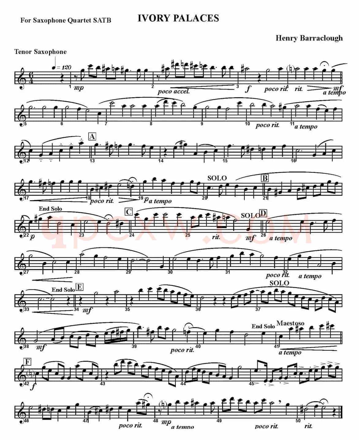 IVORY PALACES（四重奏·次中音萨克斯分谱）