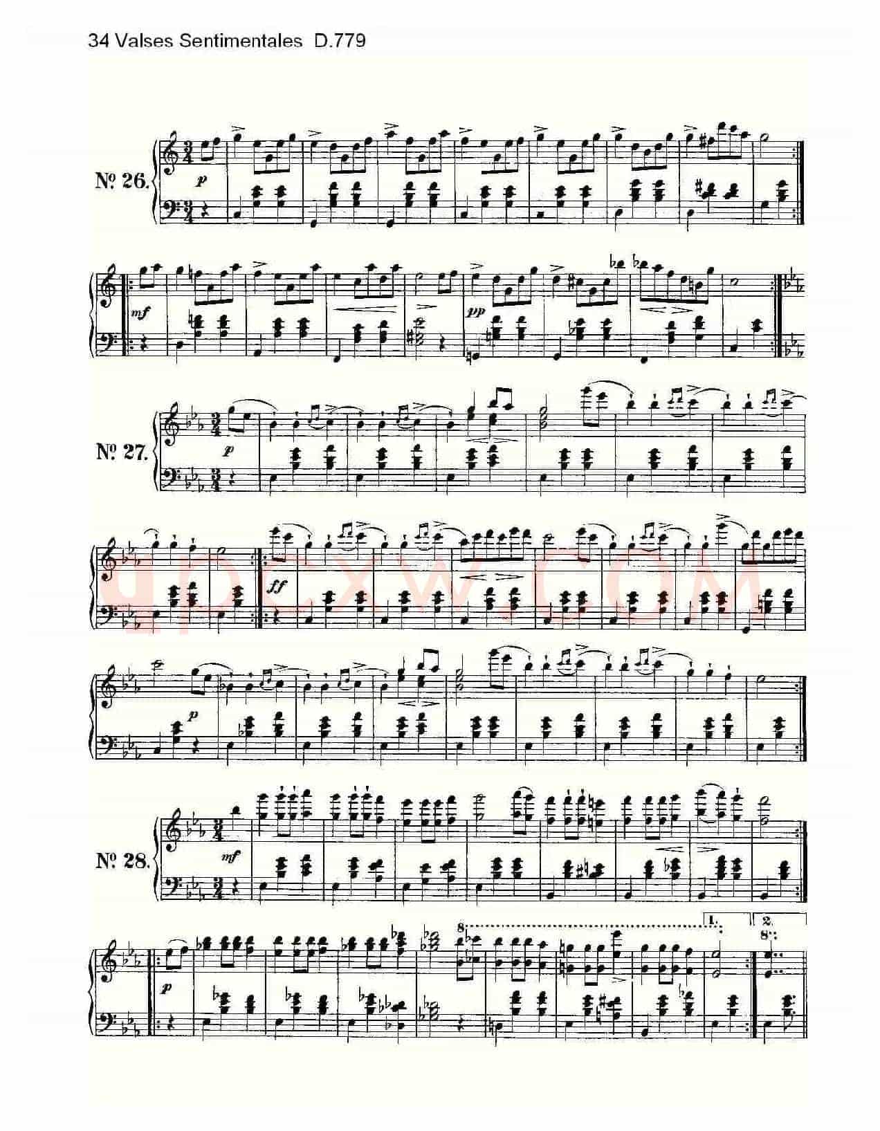 34 Valses Sentimentales D.779(34 伤感圆舞曲 D.779)