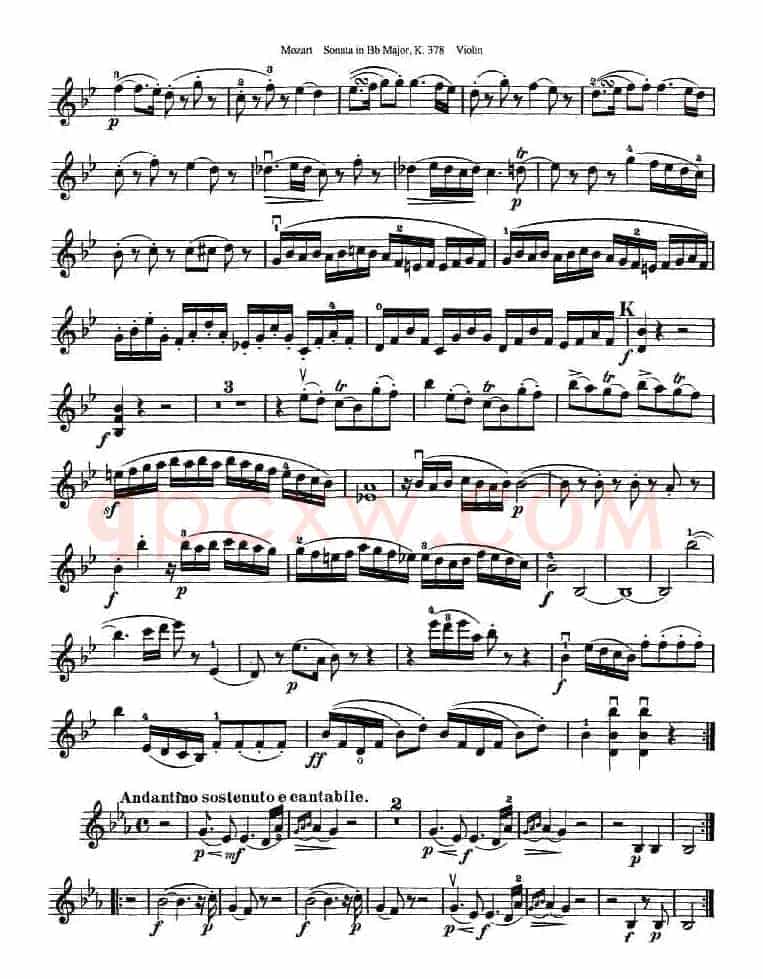 莫扎特小提琴奏鸣曲降B大调（k.378）