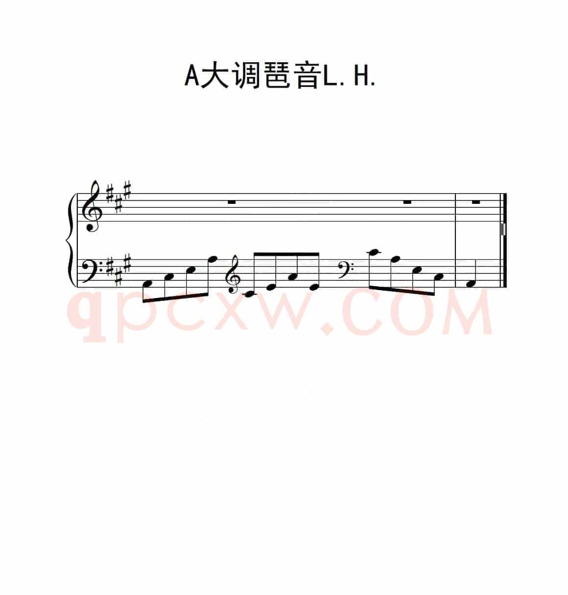 第二级 A大调琶音L H（中国音乐学院钢琴考级作品1~6级）