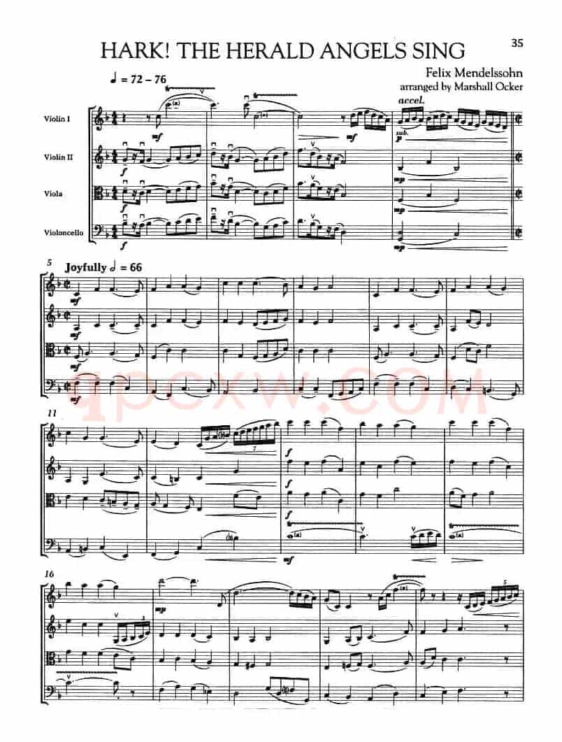 HARK! THE HERALD ANGELS SING（听！天使高声唱）（弦乐四重奏）