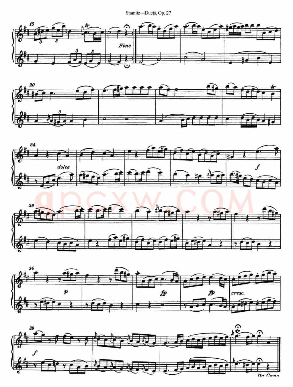 斯塔米茨二重奏长笛练习曲Op.27（No.2）
