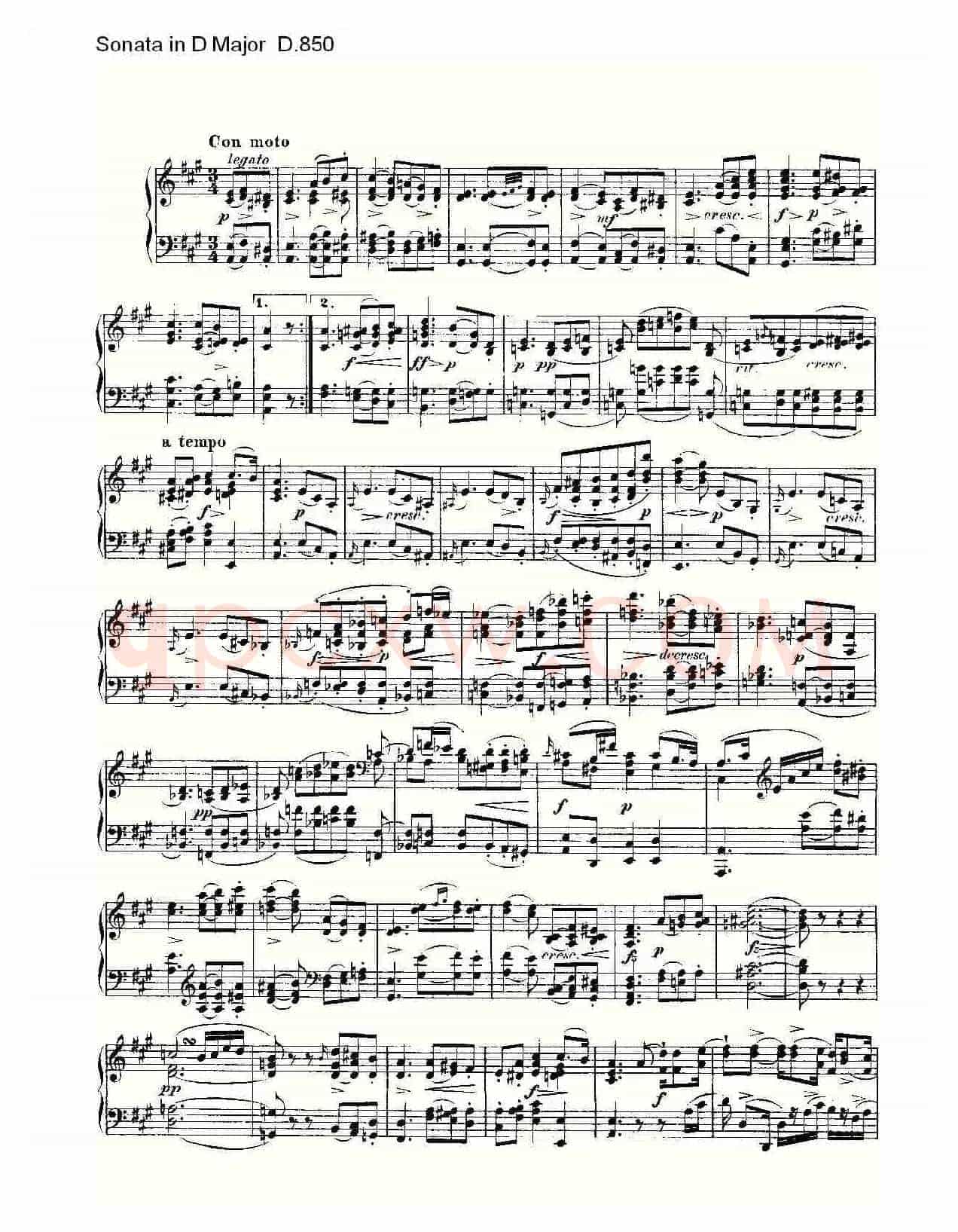 Sonata in D Major D.850（D大调奏鸣曲 D.850）