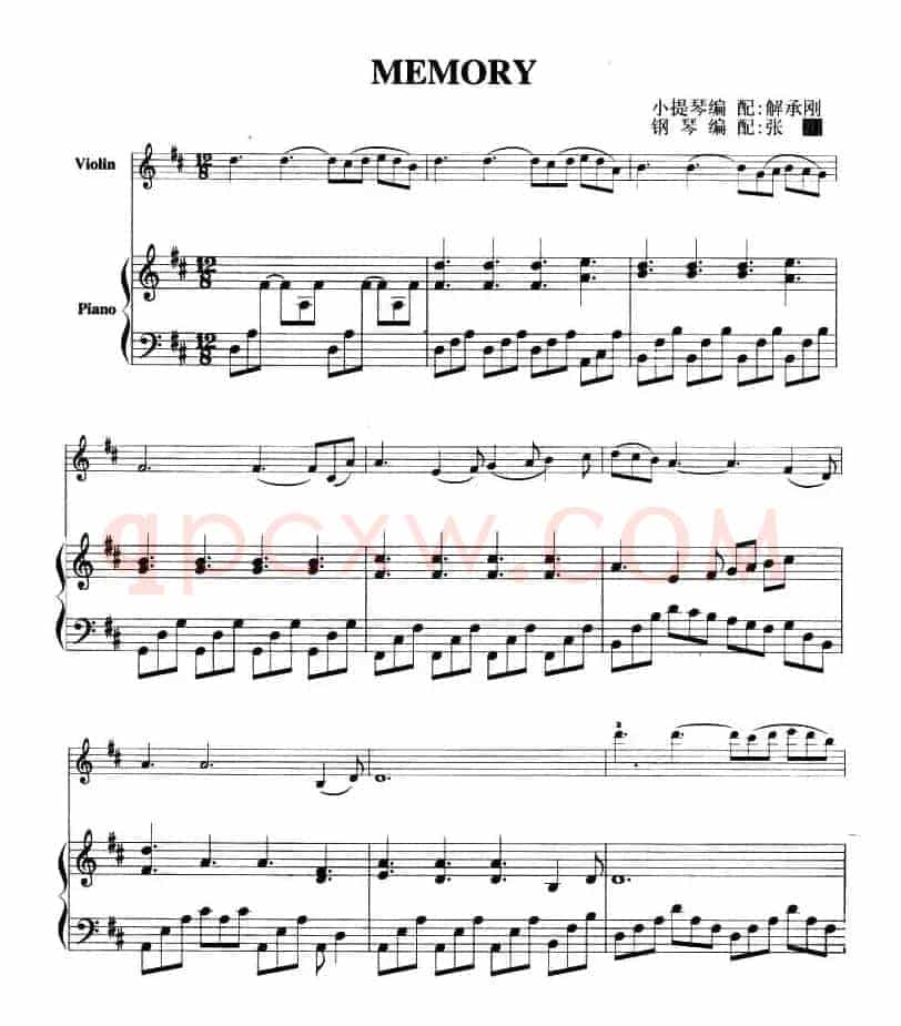MEMORY（钢琴伴奏小提琴谱）
