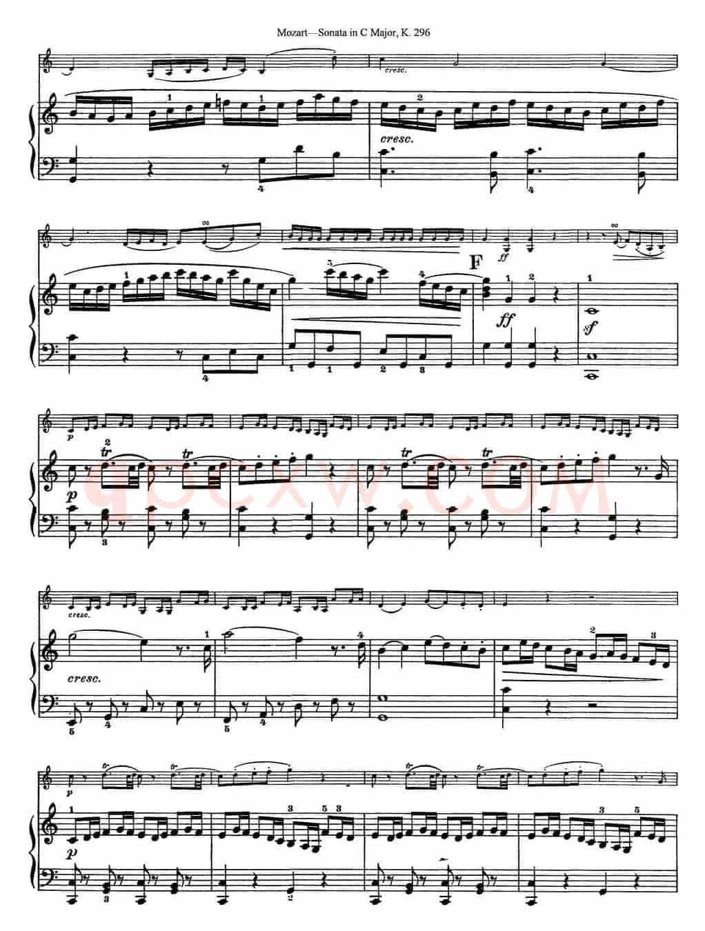 Violin Sonata in C Major K.296（小提琴+钢琴伴奏）
