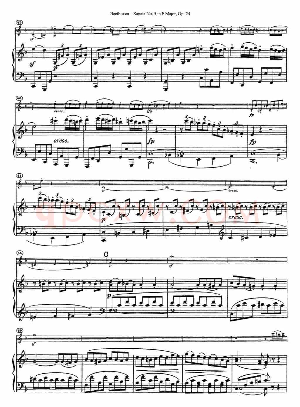 Violin Sonata No.5 in F Major Op.24（小提琴+钢琴伴奏）