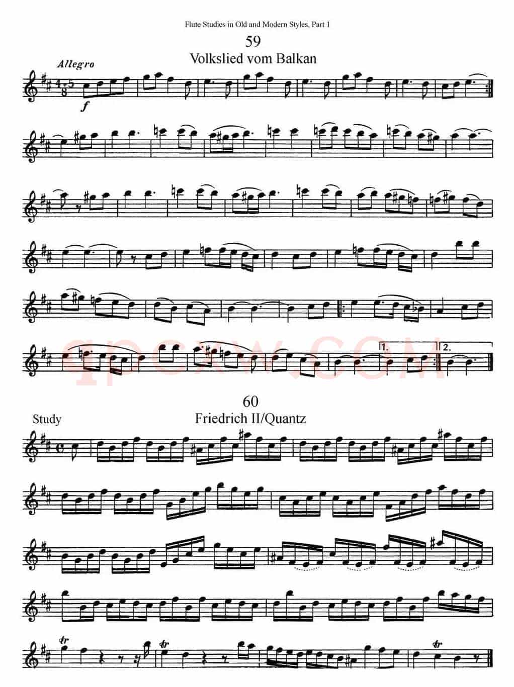 斯勒新老风格长笛练习重奏曲（第一部分）（NO.59-NO.60）