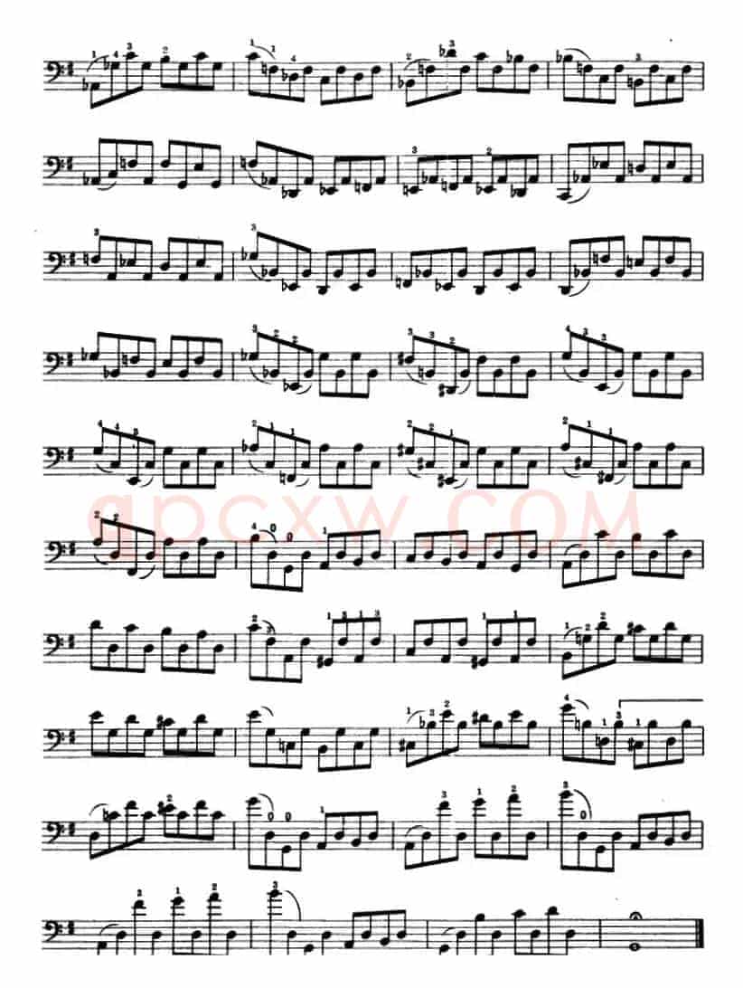 鲍斯特列姆大提琴练习曲（31-34）