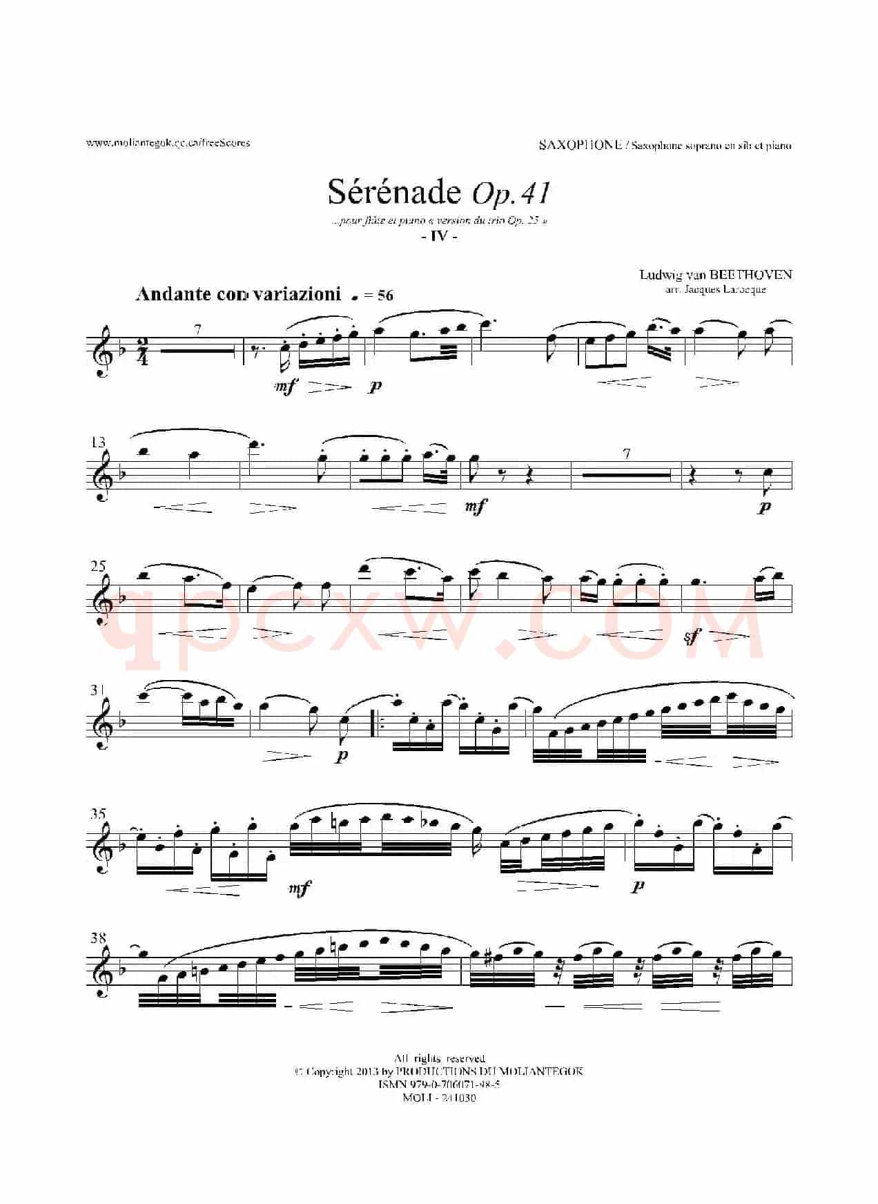 小夜曲 Op.41（高音萨克斯）