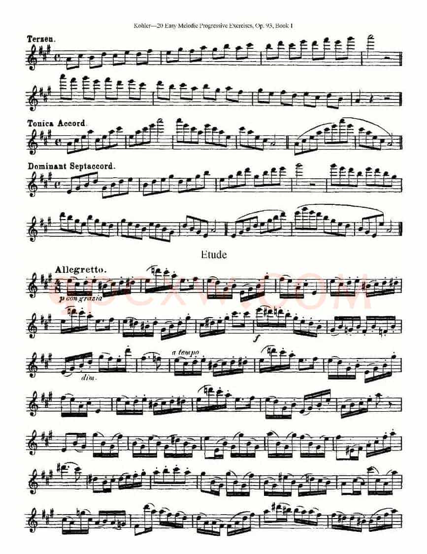 柯勒练习曲作品93号（一）