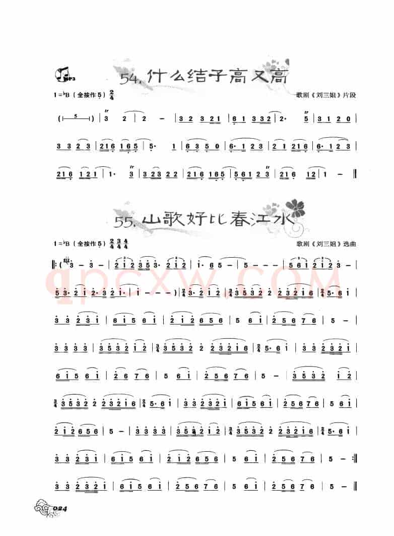 葫芦丝曲精选：什么结子高又高 山歌好比春江水