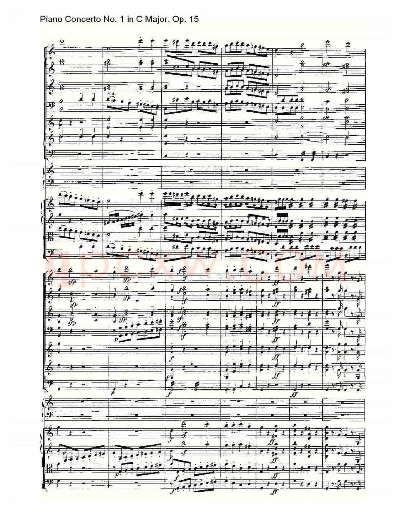 C大调钢琴第一协奏曲 Op.15 第一乐章