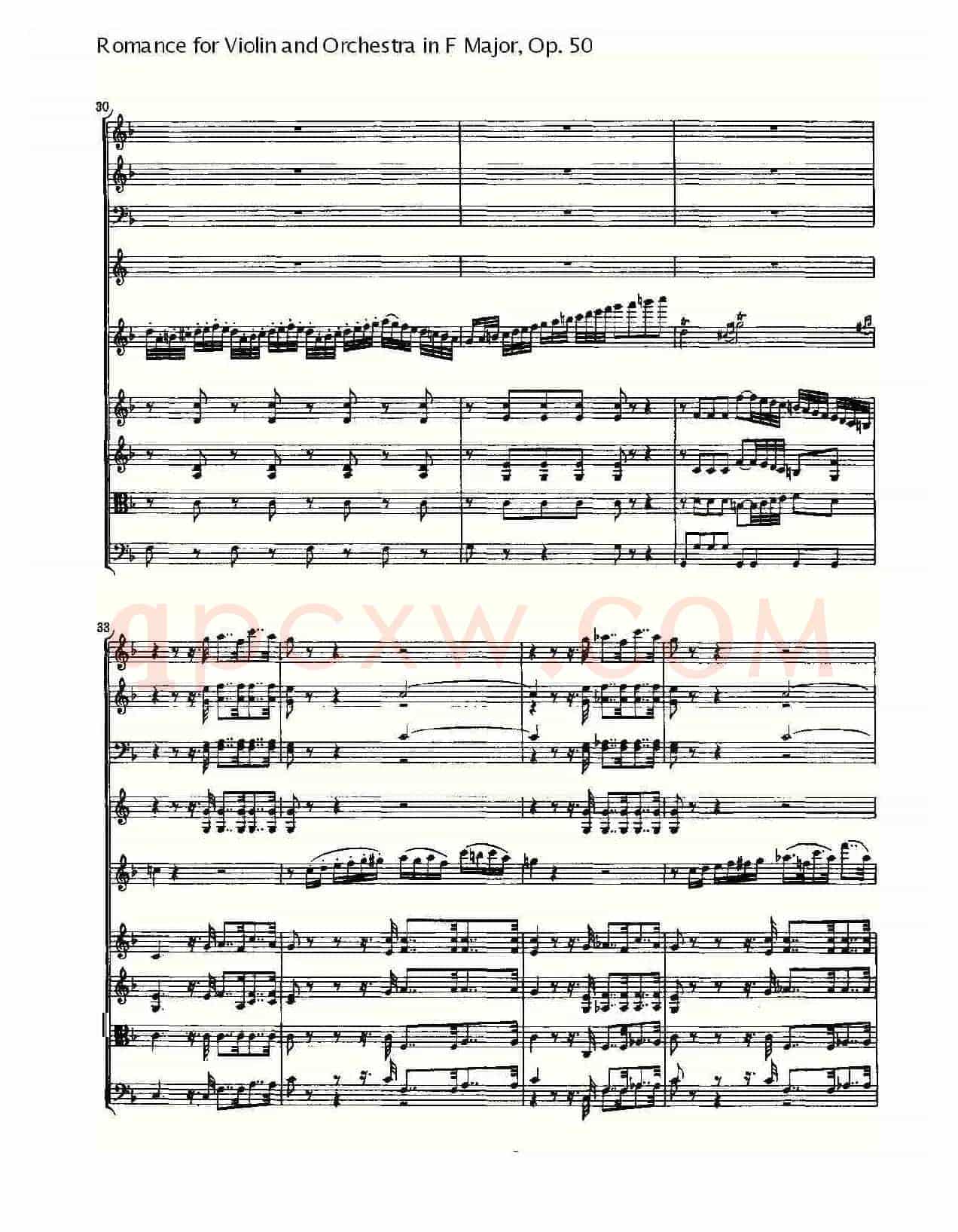 小提琴与管弦乐奏F大调浪漫曲 Op.50