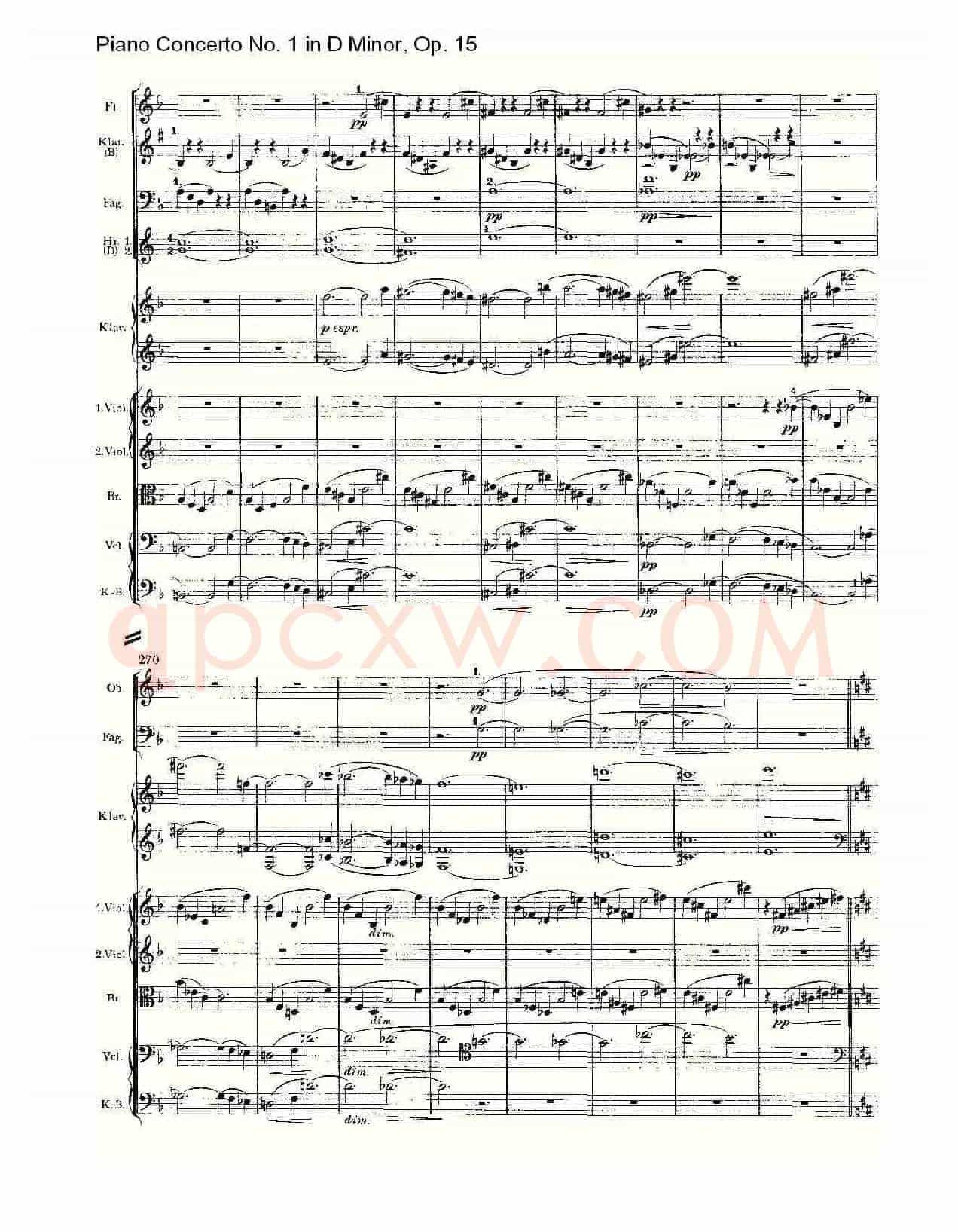 D小调钢琴第一协奏曲, Op.15第一乐章(一)
