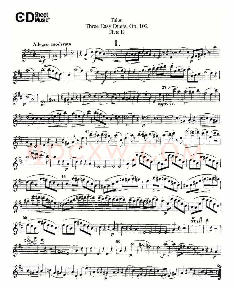 Three Easy Duets,Op.102 之第二长笛（三首简易重奏曲作品102号）