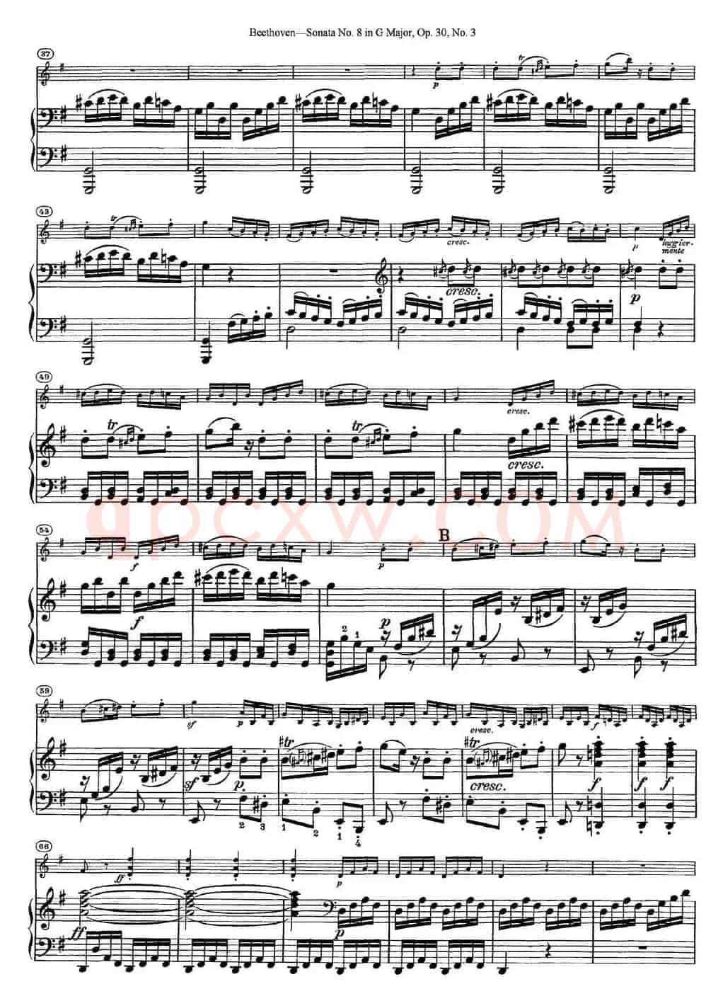 Violin Sonata No.8 in G Major Op.30 No.3（小提琴+钢琴伴奏）