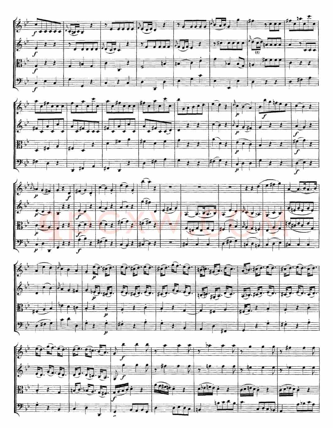 Mozart《Quartet No.6 in Bb Major,K.159》（总谱）