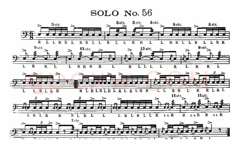 美国军鼓 SOLO No.56-60（爵士鼓谱）