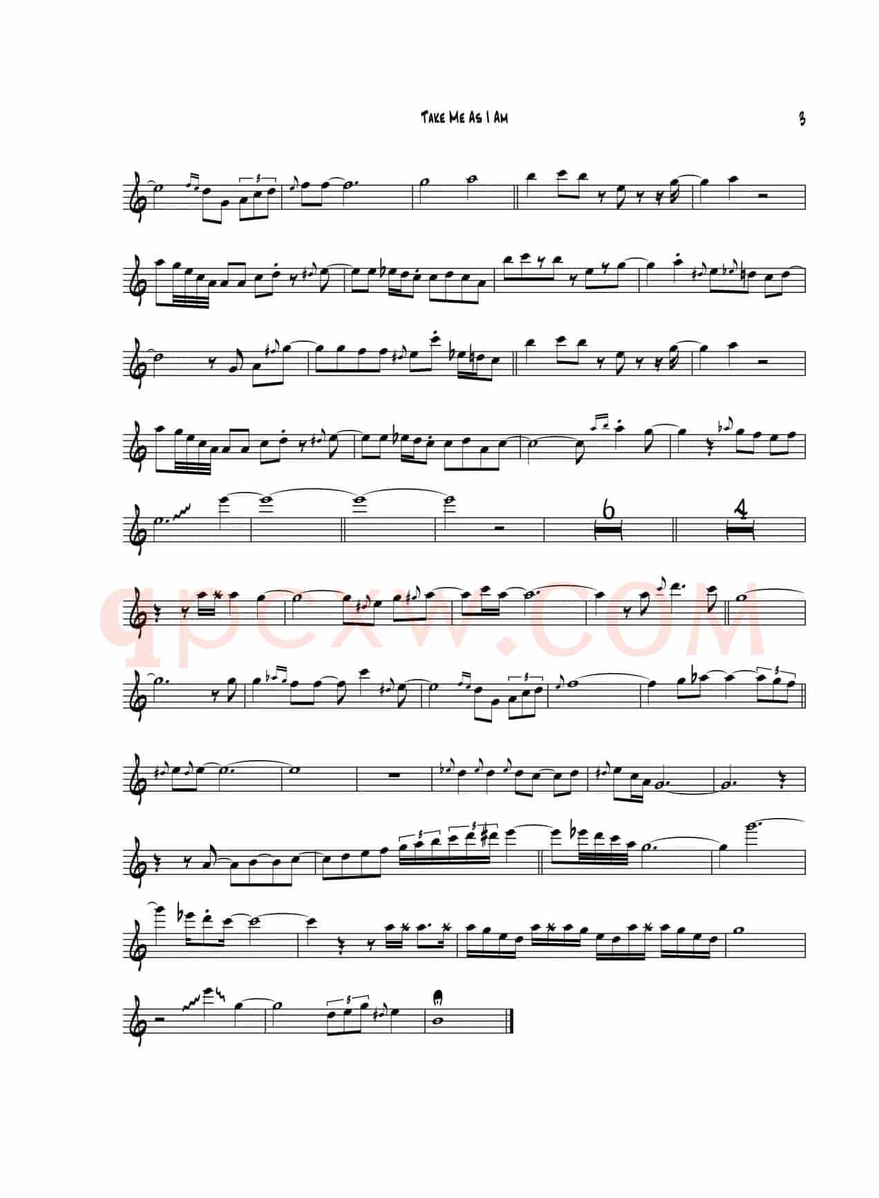 Take Me AsI Am（中音萨克斯）
