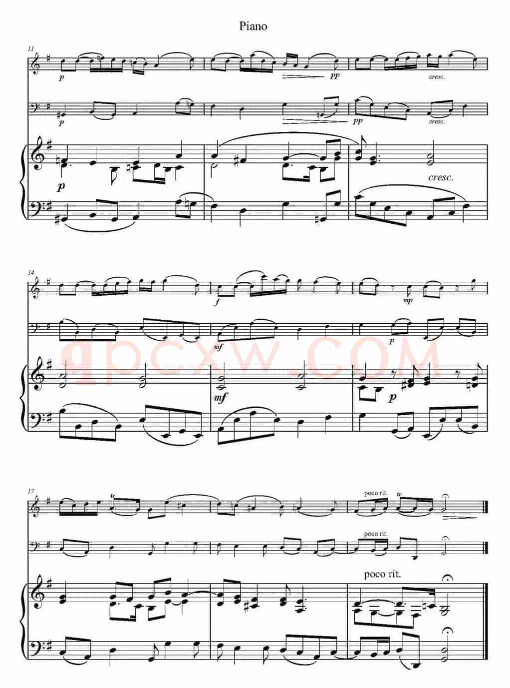 Cantabile（小提琴+大提琴+钢琴伴奏）