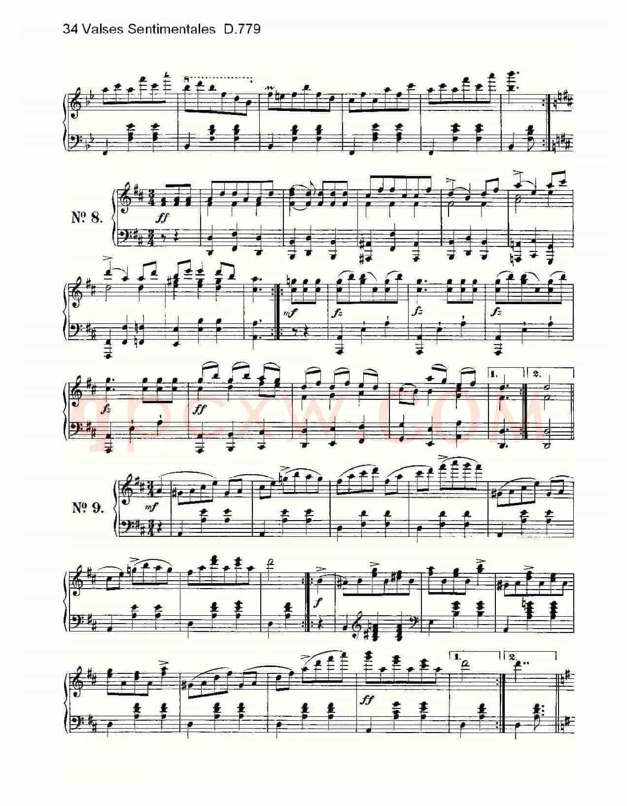 34 Valses Sentimentales D.779(34 伤感圆舞曲 D.779)