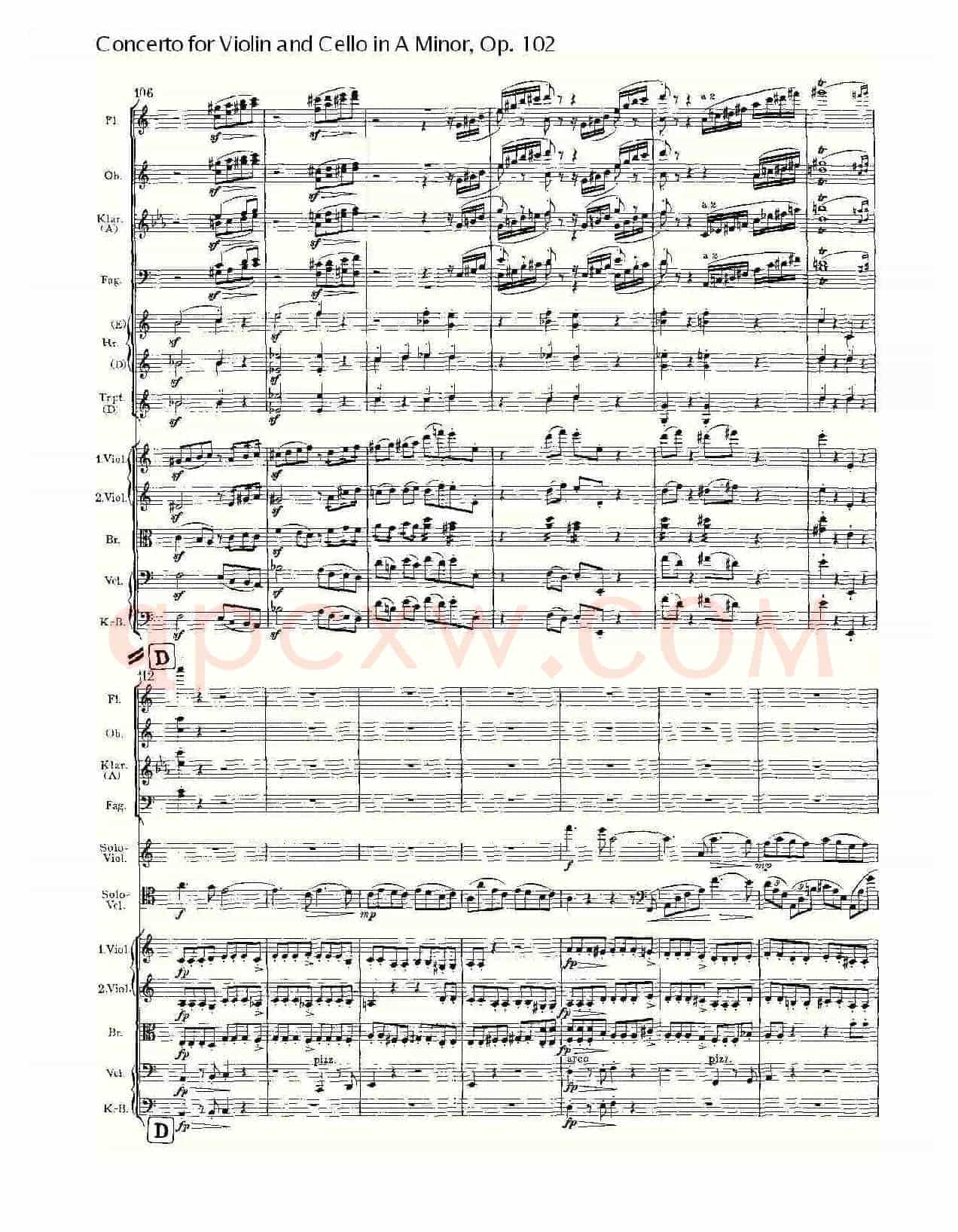 A小调小提琴与大提琴协奏曲, Op.102第一乐章