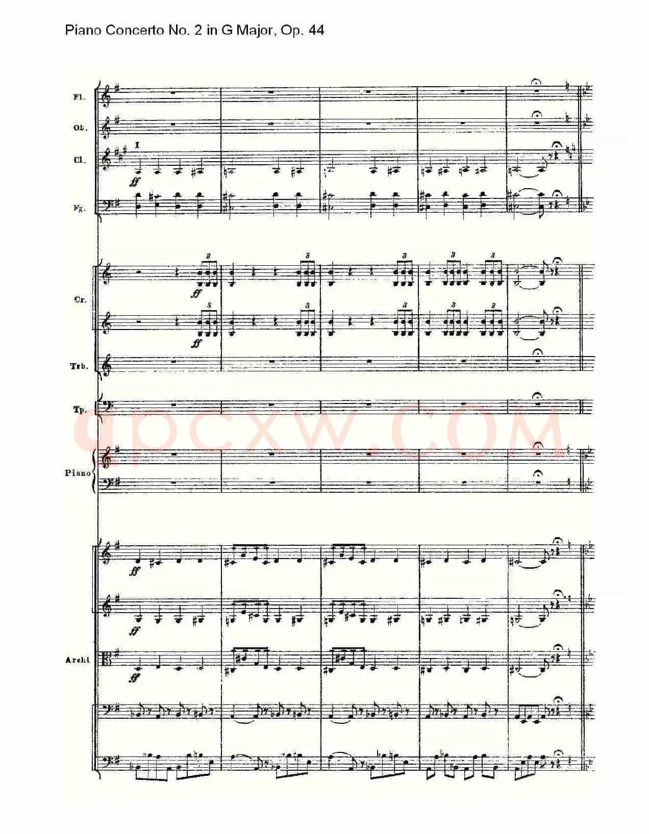 G大调第二钢琴协奏曲, Op.44第一乐章(三)