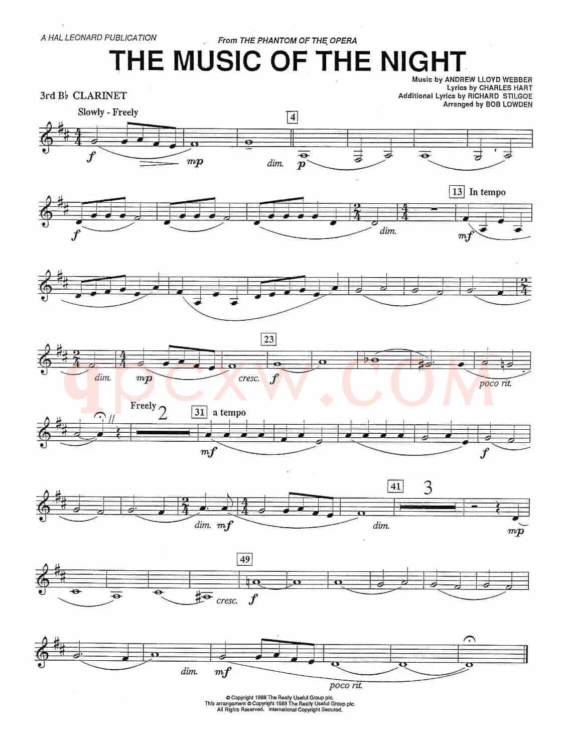 THE MUSIC OF THE NIGTH-CLARINET（单簧管三重奏分谱）