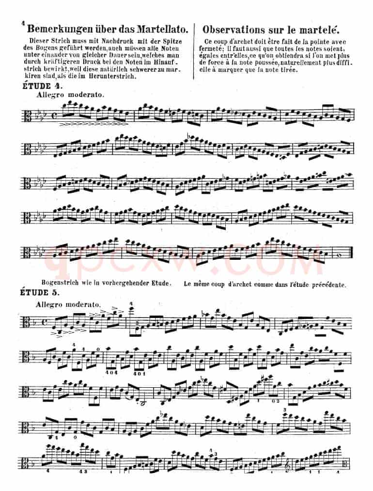 克莱采尔《中提琴练习曲40首》（ETUDE 4-6）