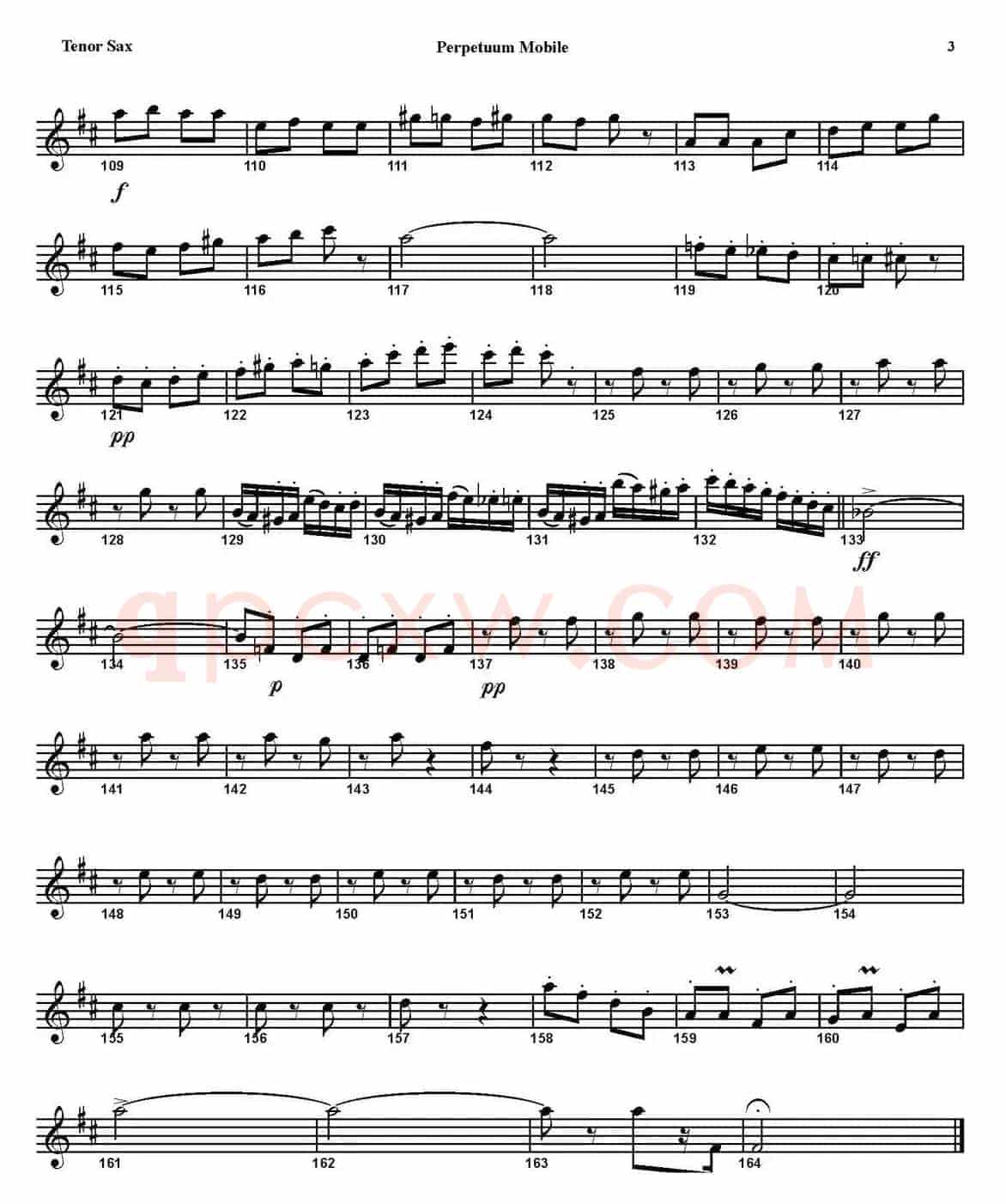 PERPETUUM MOBILE（四重奏·次中音萨克斯分谱）