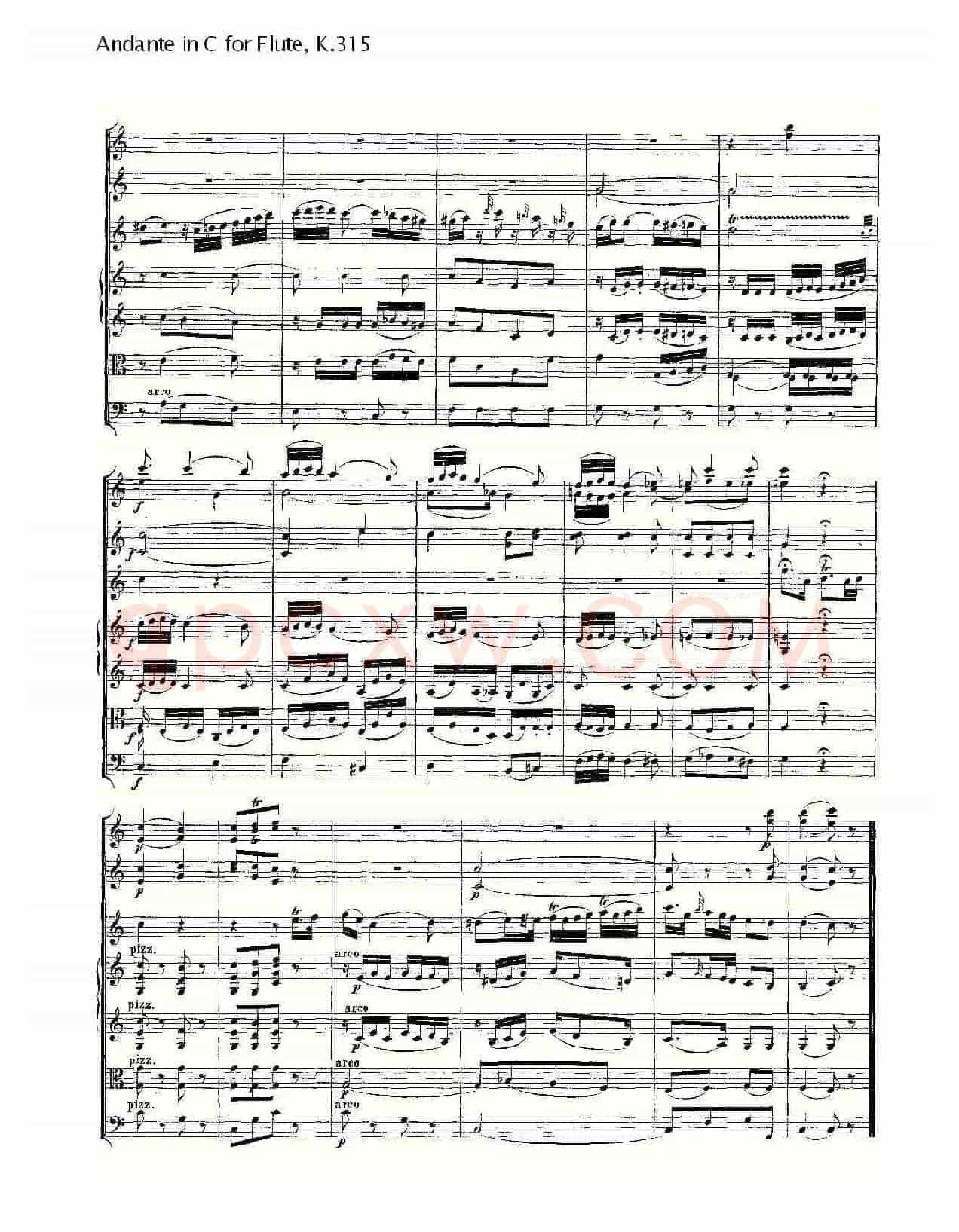 Andante in C for Flute, K.315(D调长笛行板协奏曲, K.315)