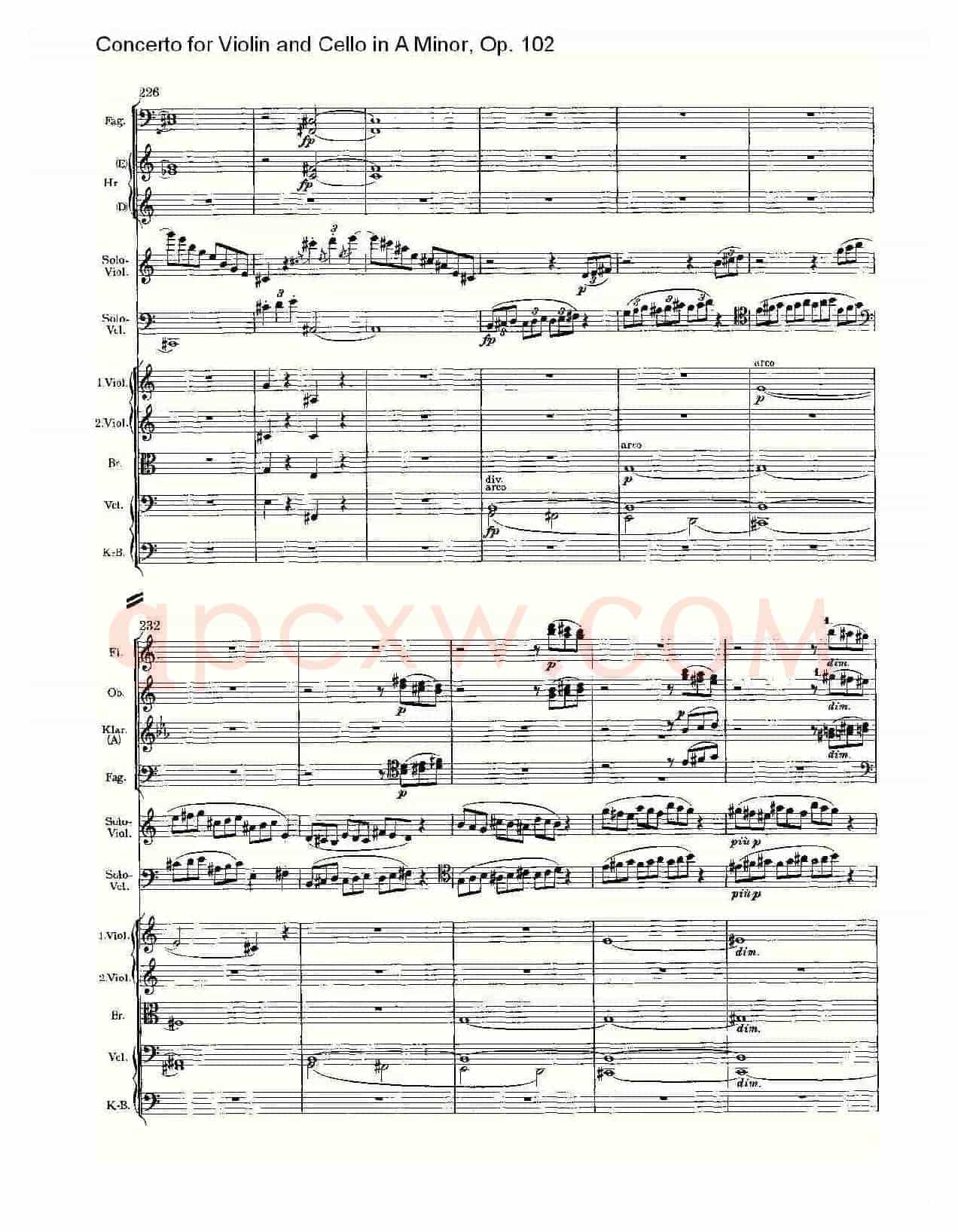 A小调小提琴与大提琴协奏曲, Op.102第一乐章