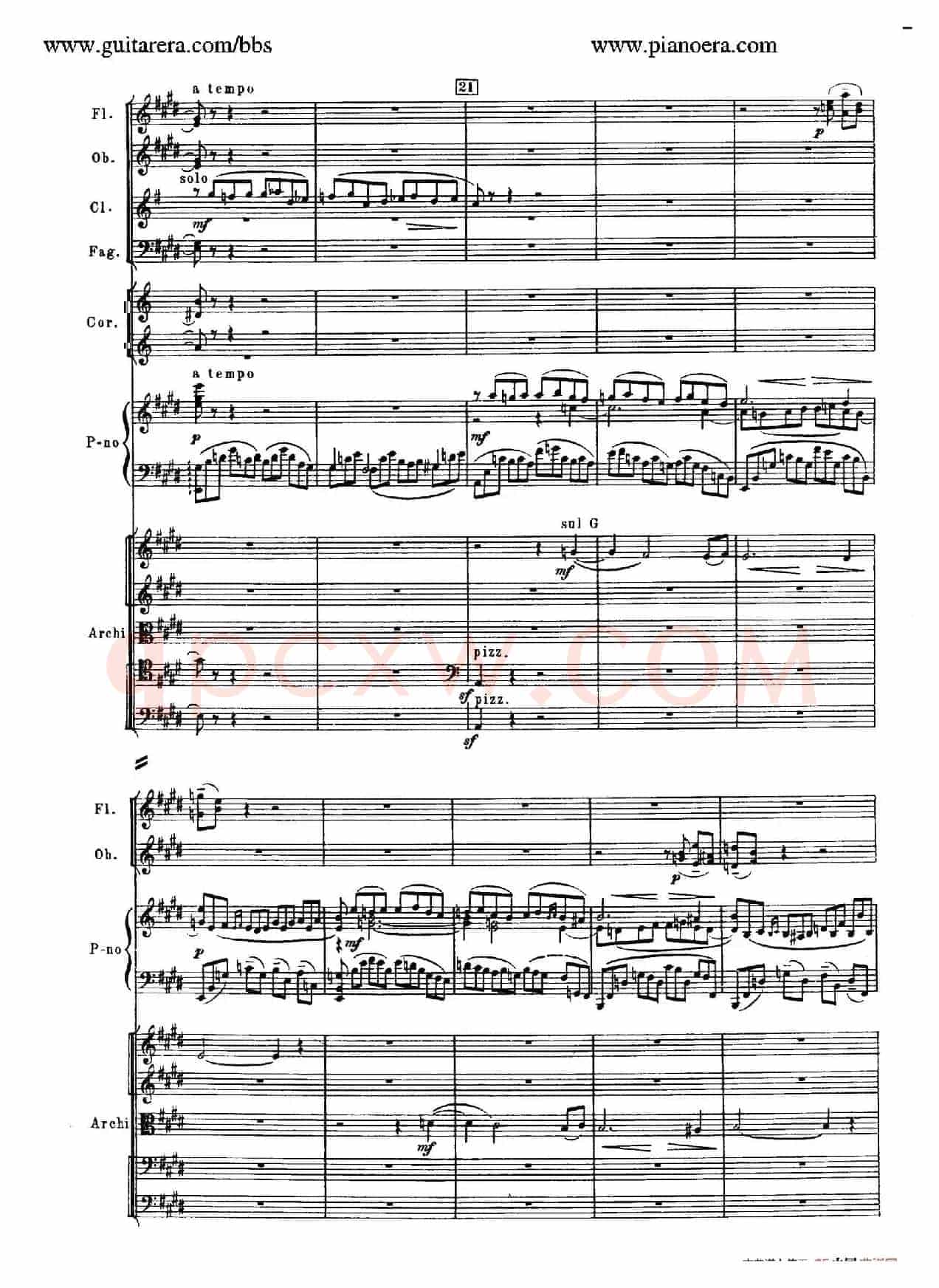 c小调第二钢琴协奏曲 Op.18（第二乐章总谱）