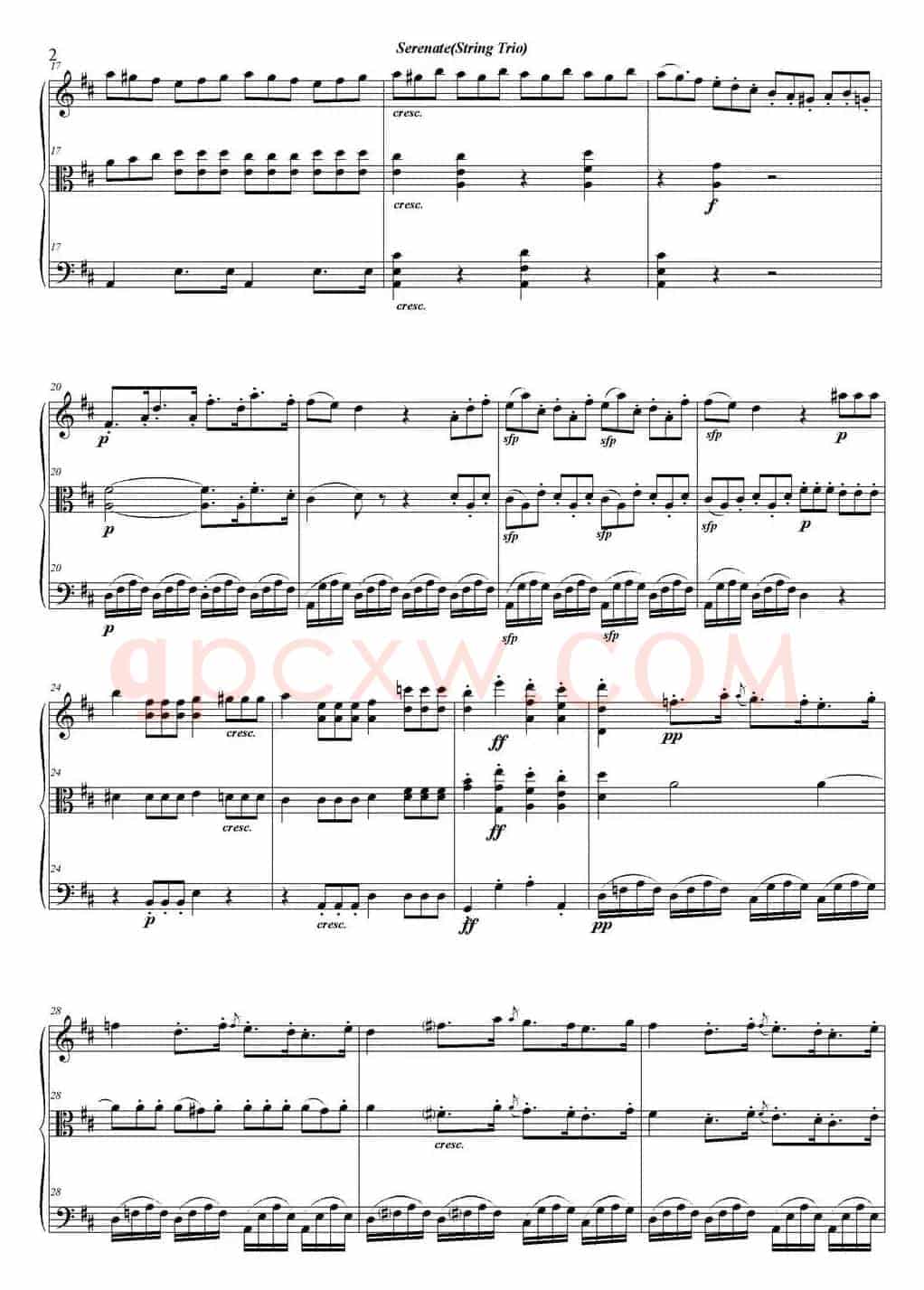 Serenate（String Trio）（D大调弦乐三重奏Op.8,I）