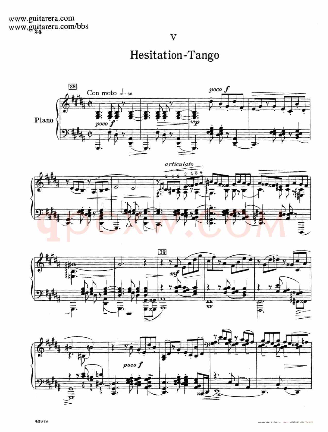 Souvenirs Op.28(纪念曲5. 踌躇的探戈)