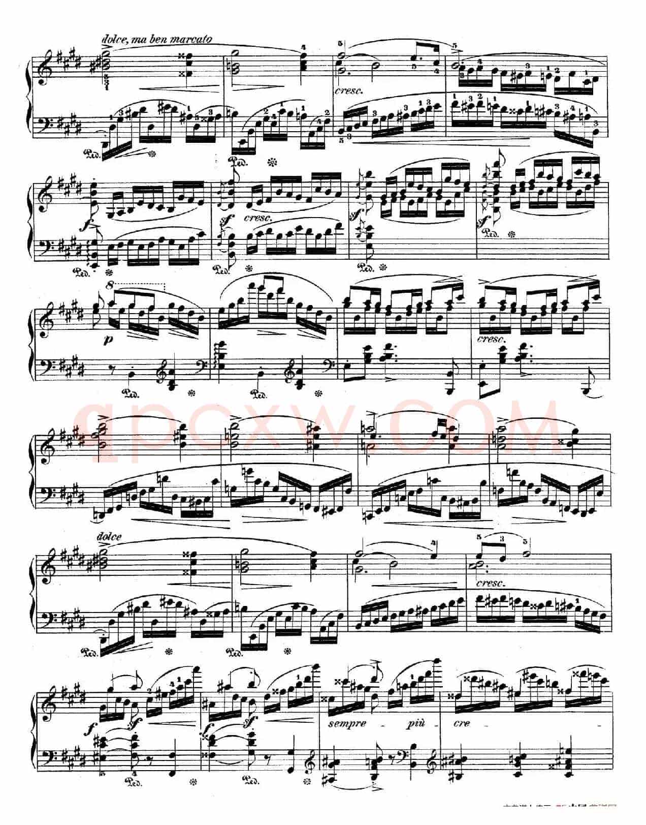 e小调第一钢琴协奏曲 Op.11(钢琴独奏版·第一乐章)