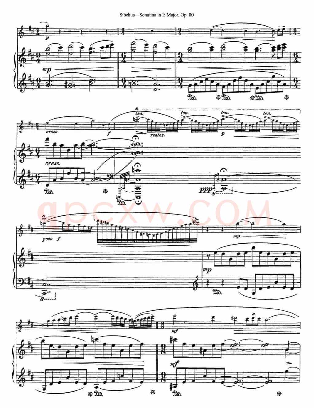 Violin Sonatina in E Major Op.80（小提琴+钢琴伴奏）